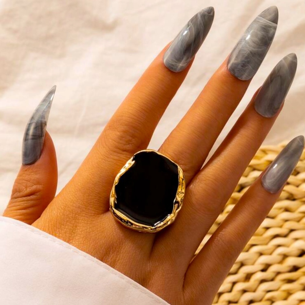 Gold and Black Statement Ring